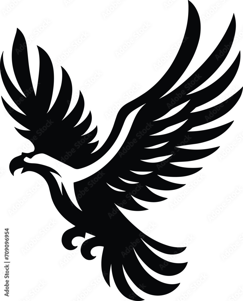Flying Eagle Silhouette Illustration Vector Flying Eagle Silhouette Illustration Vector