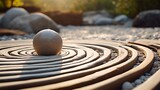 The mesmerizing details of a pebble-strewn path in a Zen garden -Generative Ai