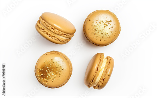 Macarons sweet cookies Isolated on White background Generated AI