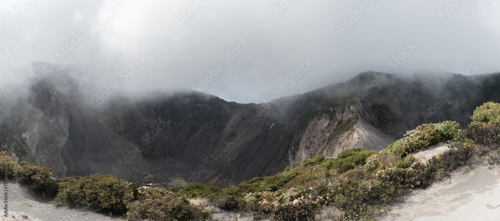 The Crater of Irazu Volcano at Irazu Volcano National Park, Costa Rica.