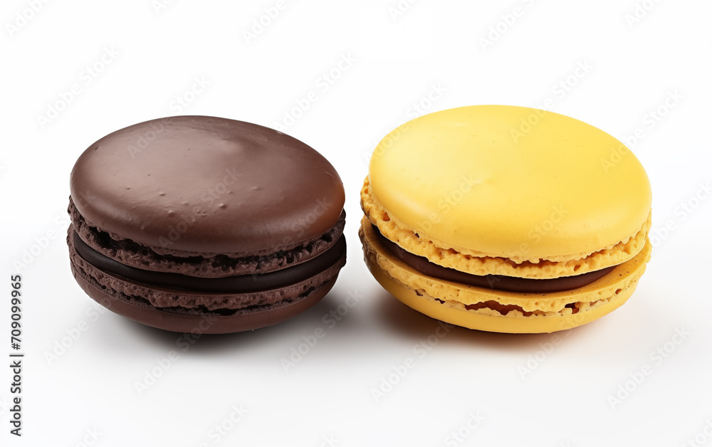 Macarons sweet cookies Isolated on White background Generated AI Macarons sweet cookies Isolated on White background Generated AI
