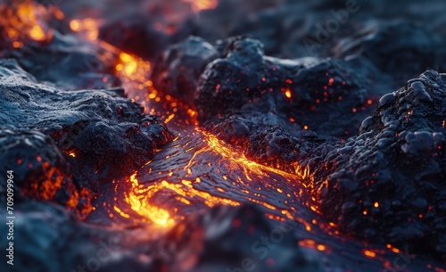 close-up to magma