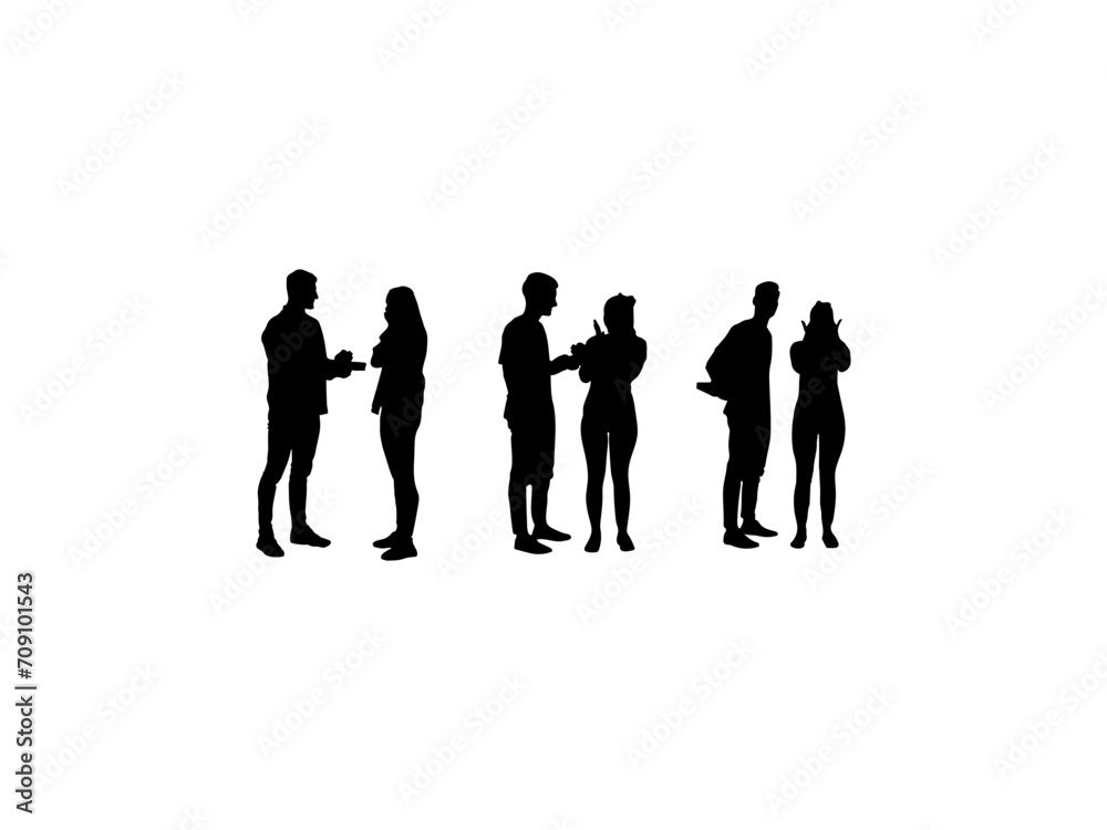 Man giving gift to woman silhouette. Man giving gift to woman silhouette.