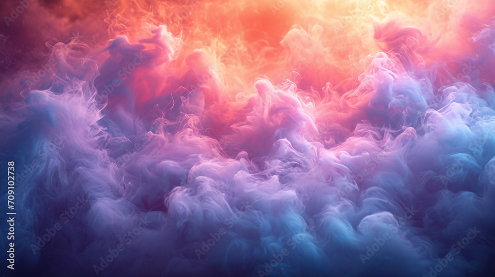 Fototapeta premium pastel colored iridescent steam swirling around. AI generative