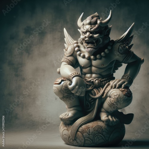 demon statue on white