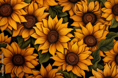 Illustrated background from Sunflowers