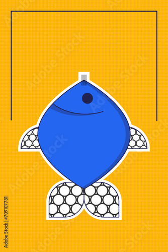 Poisson davril. French April Fools Day poster fish. Flat style. Vector illustration. photo