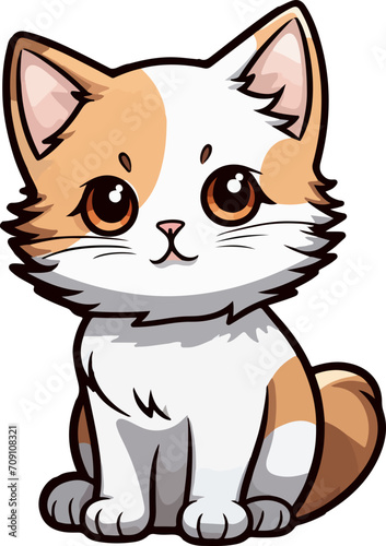 Cute cat clipart design illustration © Larisa