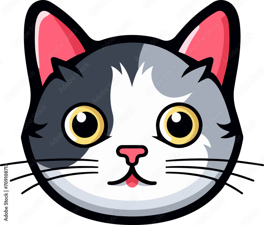 Cute cat clipart design illustration