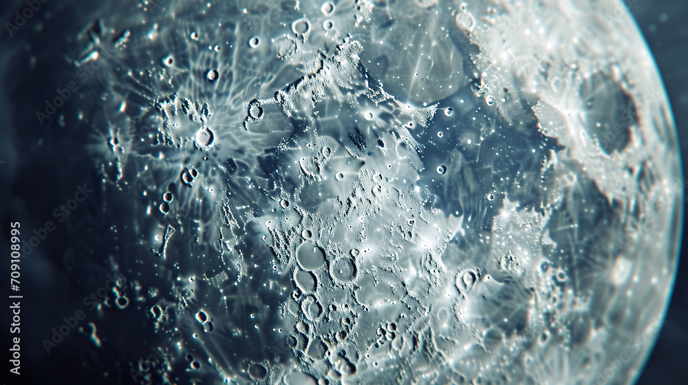 Close-up of the lunar surface with visible craters and texture illustration - obrazy, fototapety, plakaty 