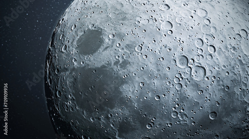 Close-up of the lunar surface with visible craters and texture illustration