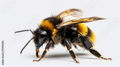 A bee on a white background photo