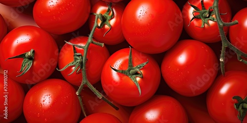 Fresh red tomatoes in the photo on a black background. generative AI © original logo