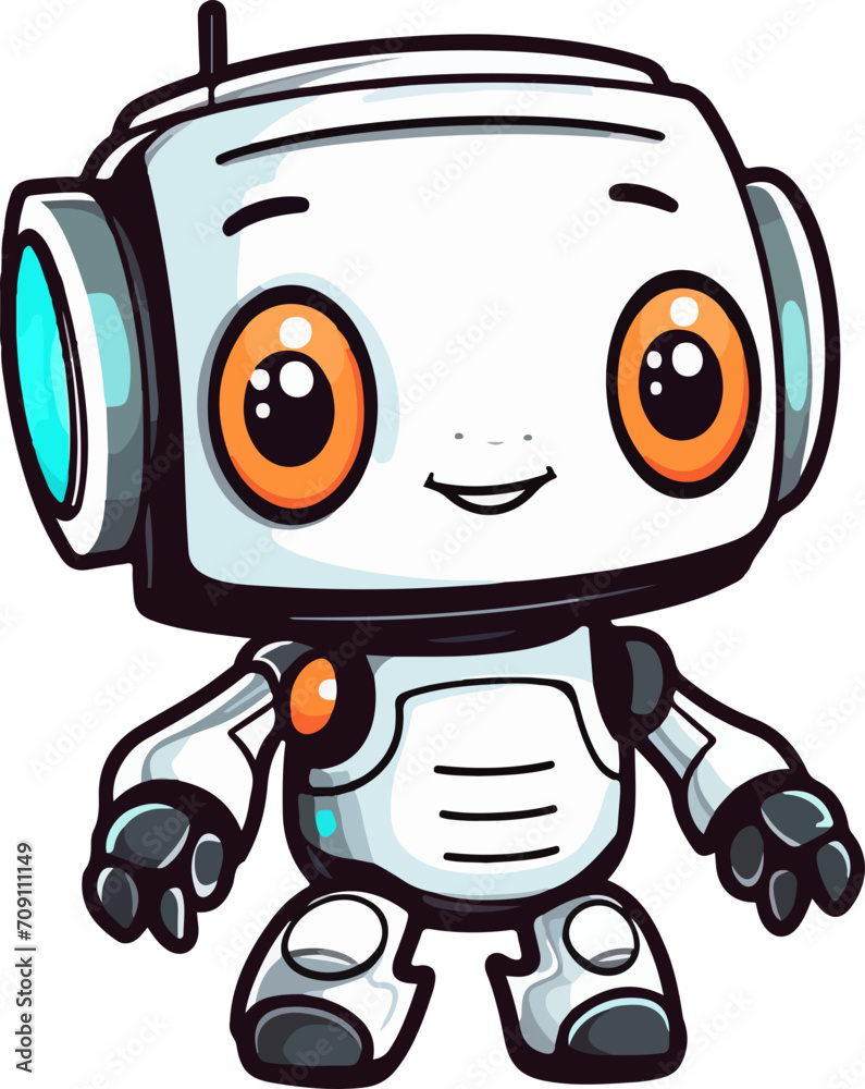 Cute robot clipart design illustration