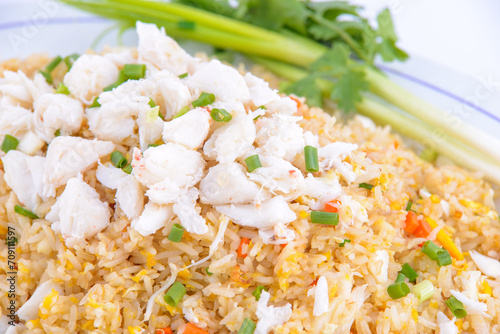 The best thai food dishes you must eat. Crab fried rice on the white dish.