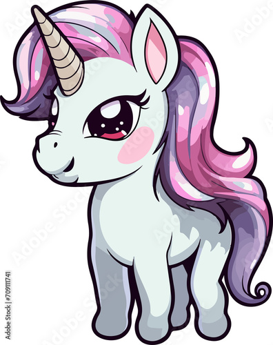 Cute unicorn clipart design illustration © Larisa