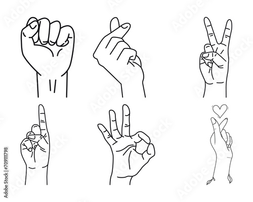 Heart Shape Hands Vector Art, Icons set