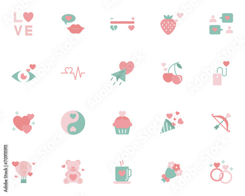 set of valentine icons, love and romance