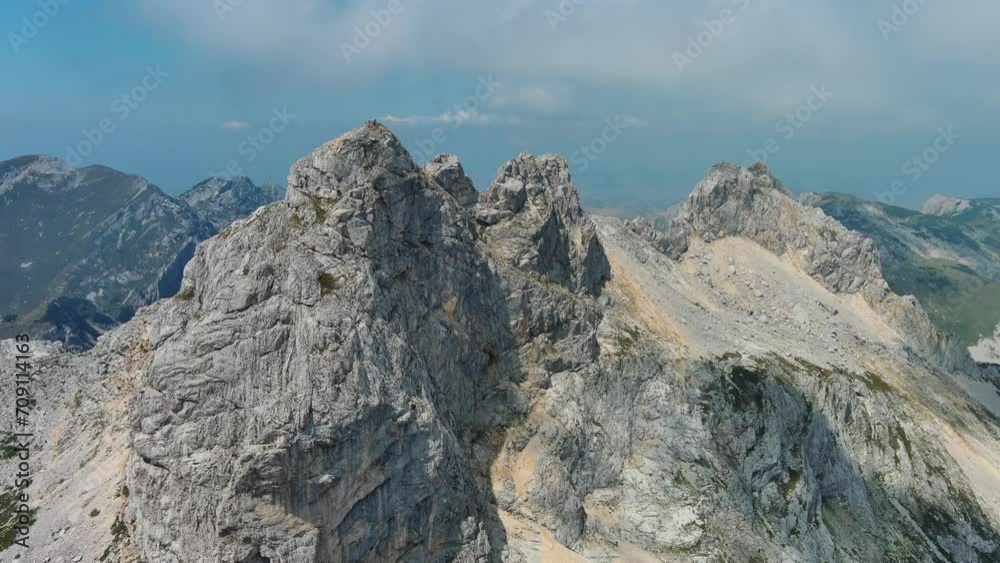 Flying in Durmitor mountains. Durmitor National park in Montenegro. Beautiful aerial mountain landscape, 4k Flying in Durmitor mountains. Durmitor National park in Montenegro. Beautiful aerial mountain landscape, 4k