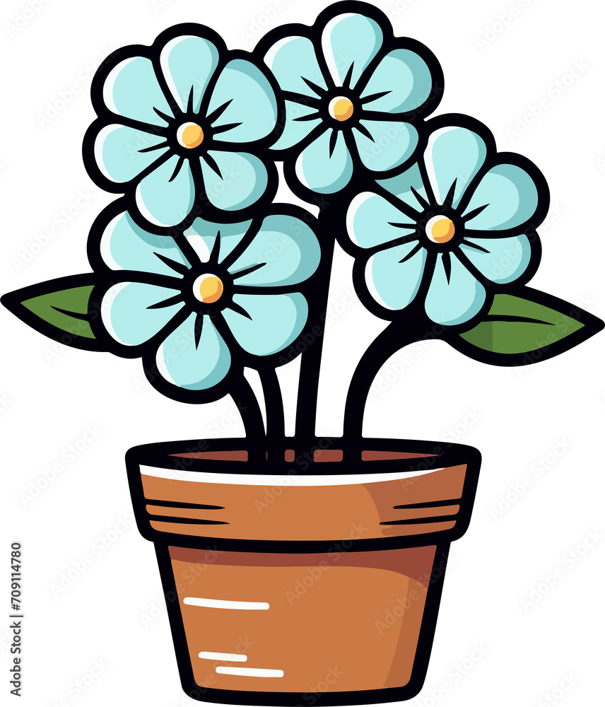 Flower in pot clipart design illustration