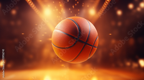 basketball ball with lights On the basketball court © BB_Stock
