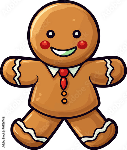 Gingerbread man clipart design illustration