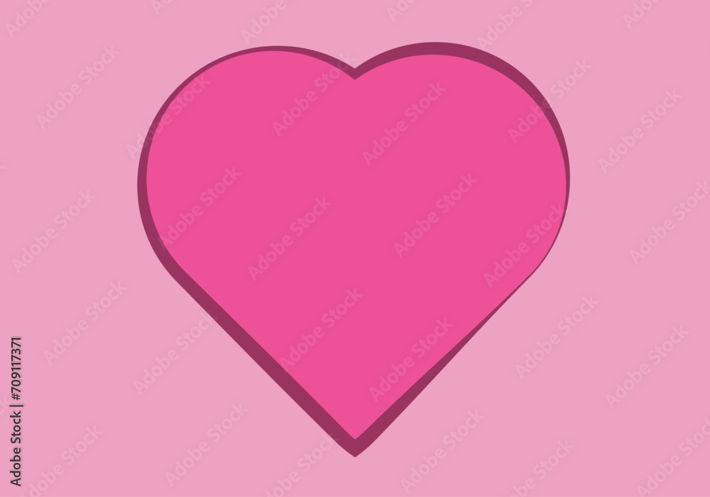 Fondo rosa con un corazón de san valentín.