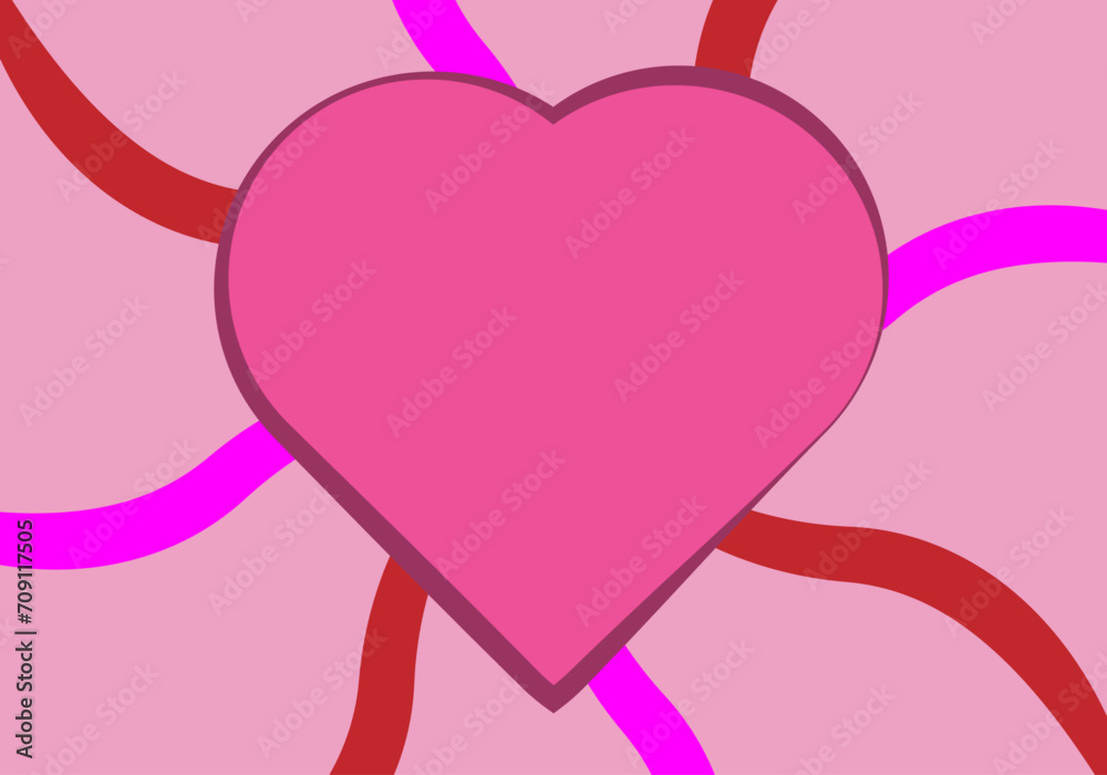 Fondo rosa con un corazón de san valentín. Fondo rosa con un corazón de san valentín.