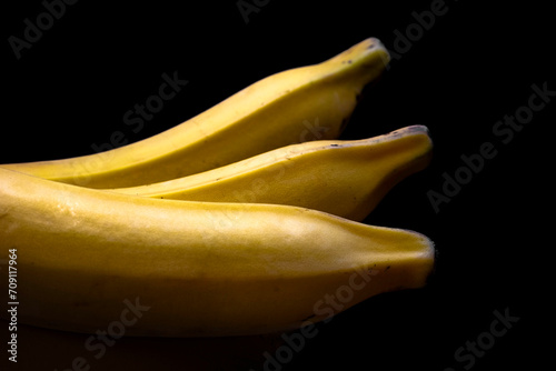 bananas on black background