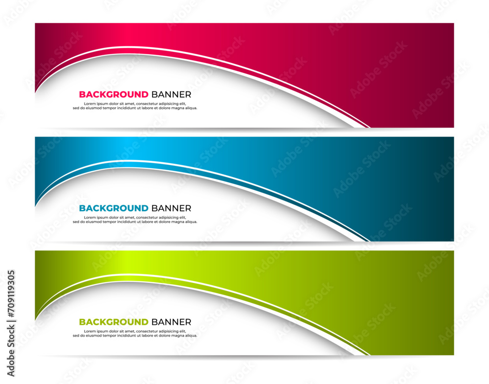 Fototapeta premium Abstract Gradient Banner Template Design Collection