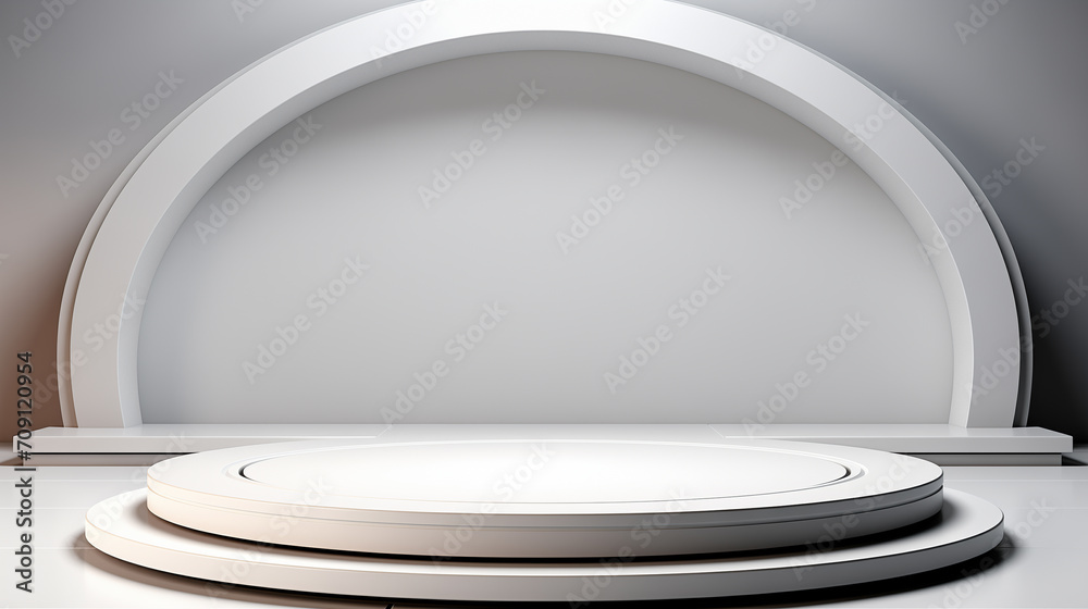 Abstract minimal scene with round podium. Award ceremony concept. 3d render Abstract minimal scene with round podium. Award ceremony concept. 3d render