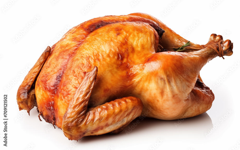 Fried whole chicken Isolated on White background Generated AI Fried whole chicken Isolated on White background Generated AI