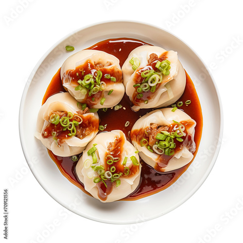 Delicious Pork bao with sauce isolated on transparent background Remove png, Clipping Path, pen tool