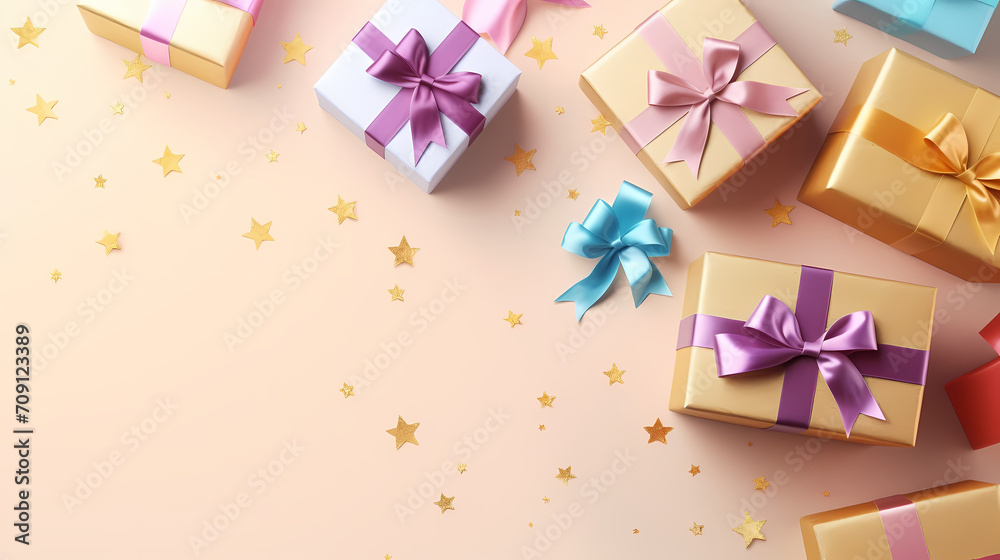 Gift box background with copy space for Christmas gifts, holidays or birthdays Gift box background with copy space for Christmas gifts, holidays or birthdays