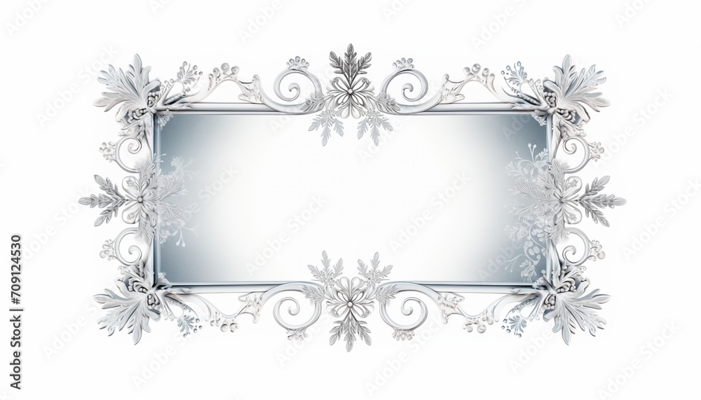 Fototapeta premium winter snow crystal frame