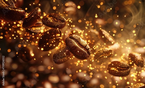 Dynamic coffee beans background,