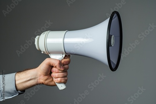 Hand Holding a Megaphone in an Advertising and Marketing Context