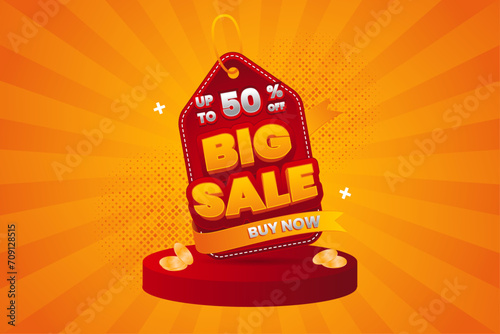 big sale 50% or promotion for business products. You can change the text to suit your needs