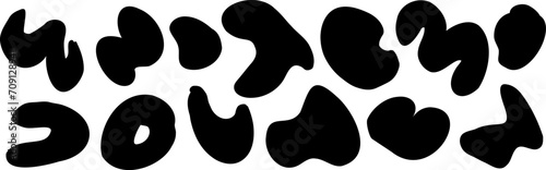 Abstract blob Freeform amoeba shapes set of black silhouettes photo