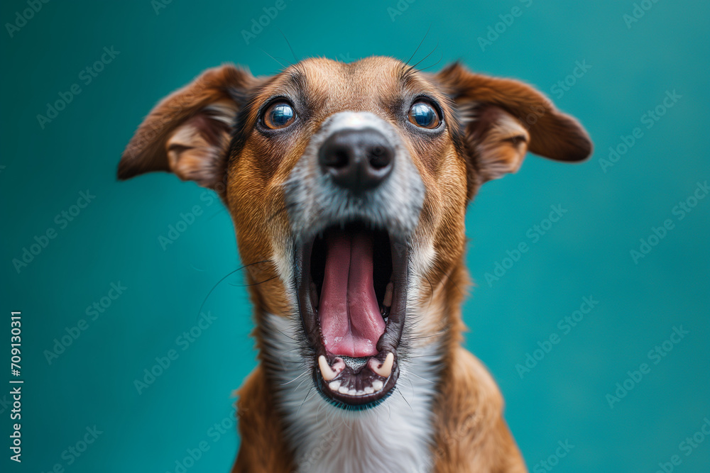 Surprise! portrait of a dog