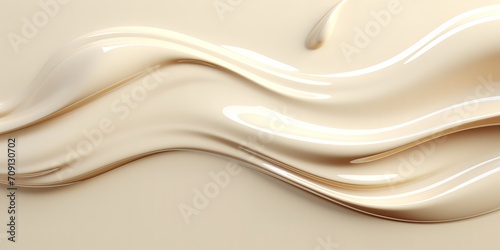 Shiny wavy beige fluid background. generative AI