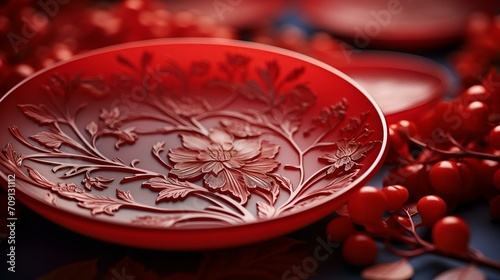 Chinese new year ornament wallpaper with flower,