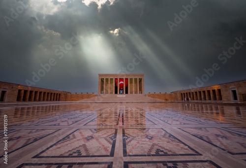 Anitkabir is the mausoleum of the founder of Turkish Republic, Mustafa Kemal Ataturk. Anitkabir is one of the historic places that Turkish people visit frequently. photo