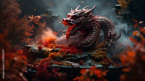 chinese dragon with copy space 