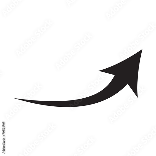 Right pointer arrow vector icon. filled flat sign for mobile concept and web design. Curve arrow right glyph icon. Symbol, logo illustration. Vector graphics
