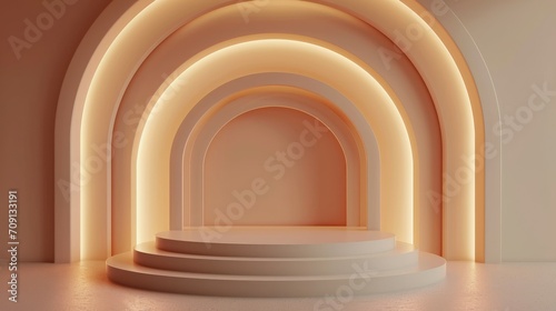 3d render product stage podium banner background ai generated mockup