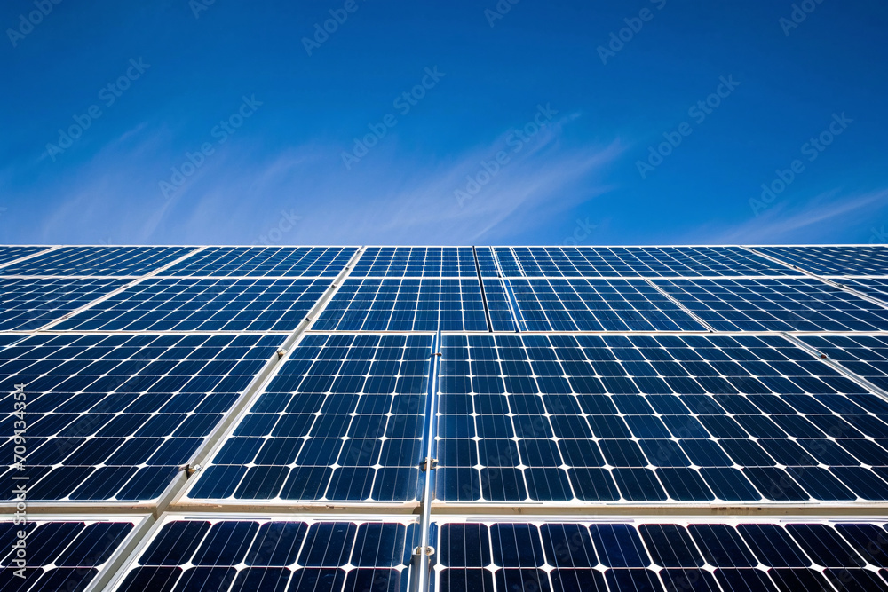 Solar panel photovoltaic power generation, photovoltaic power generation panel, energy saving and environmental protection concept illustration Solar panel photovoltaic power generation, photovoltaic power generation panel, energy saving and environmental protection concept illustration