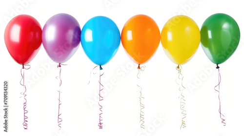 Colorful balloons isolated on white background