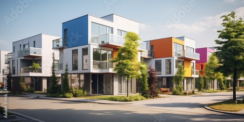 New built houses in a residential complex photo