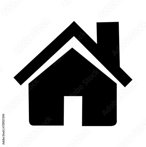 House or home icon in black and white colour photo